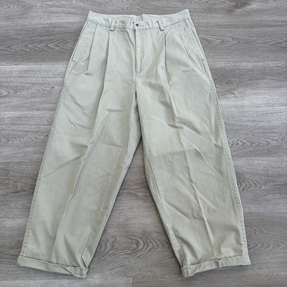 Vintage 90s Nautica High Waist Wide Leg Double Pleated Pants ACTUAL SIZE 31x25